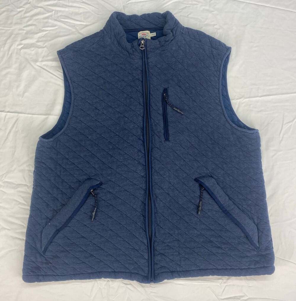 Men Faherty Epic Quilted cotton blend full zip-up vest jacket, XXL